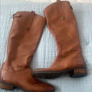 Brown Leather Riding Boots with back zippers